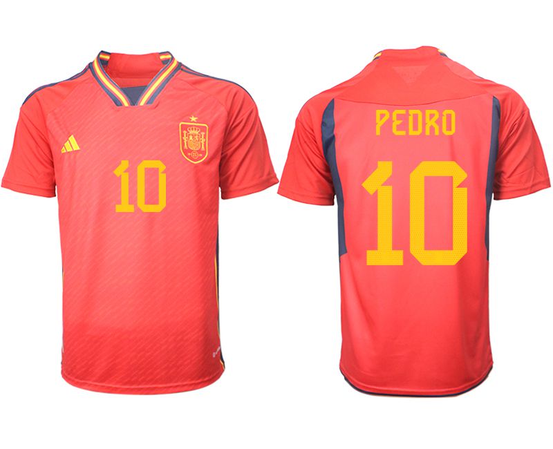 Men 2022 World Cup National Team Spain home aaa version red #10 Soccer Jerseys